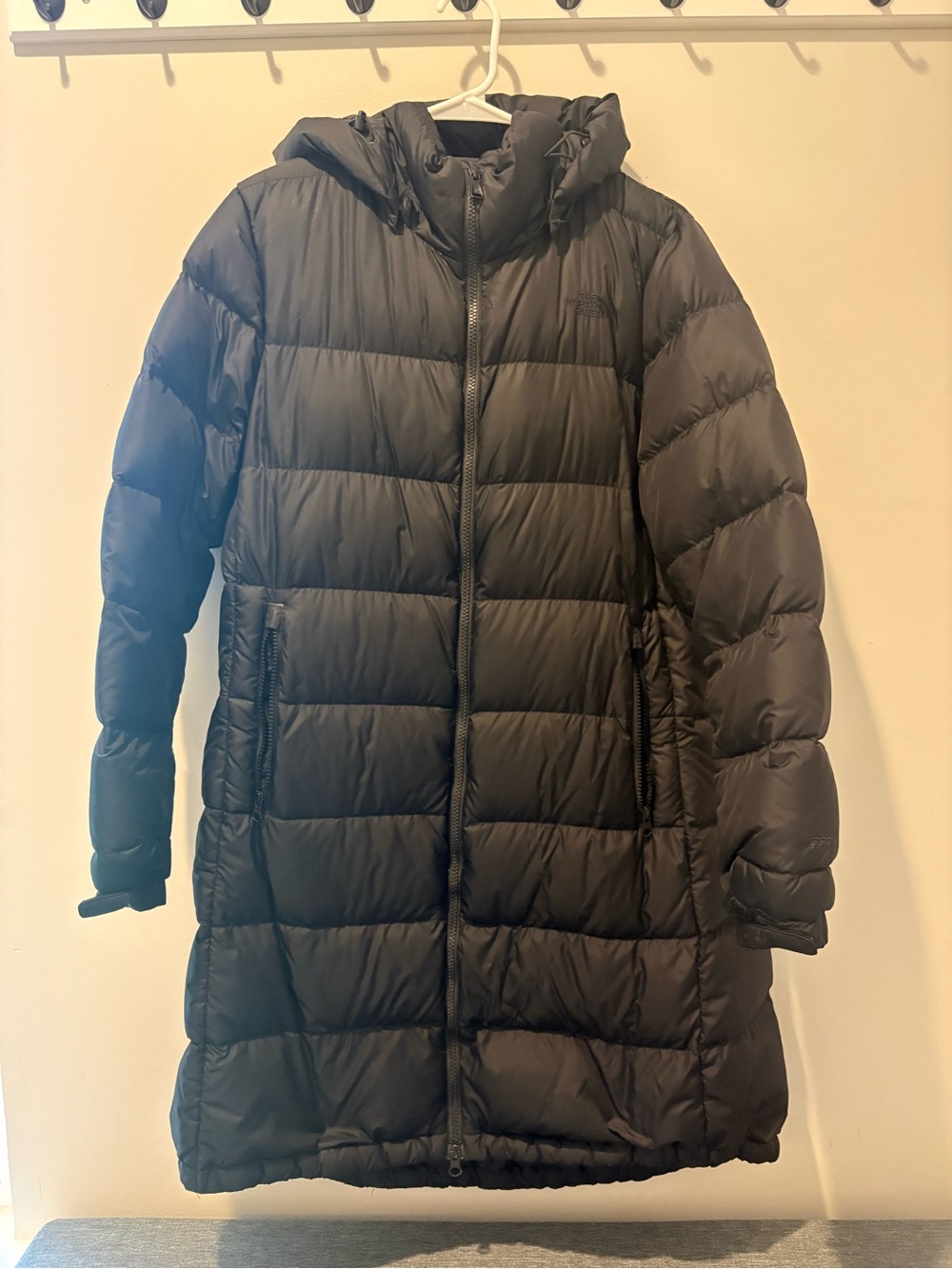 The North Face Women's Black Long Down Puffer Coat with Removable Hood